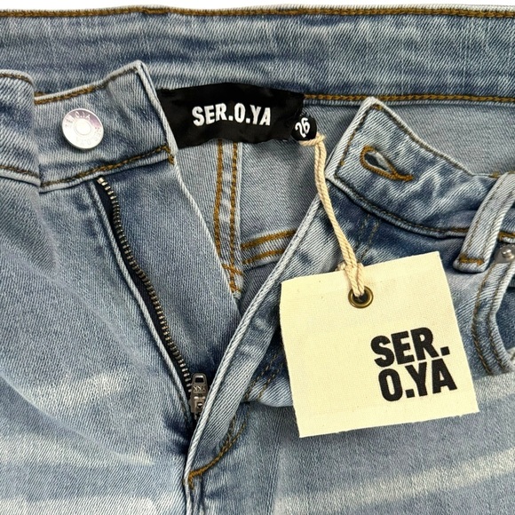 SER.O.YA Demi Mid Rise Flare Leg Denim Blue Jeans Retro 26 - Picture 4 of 16